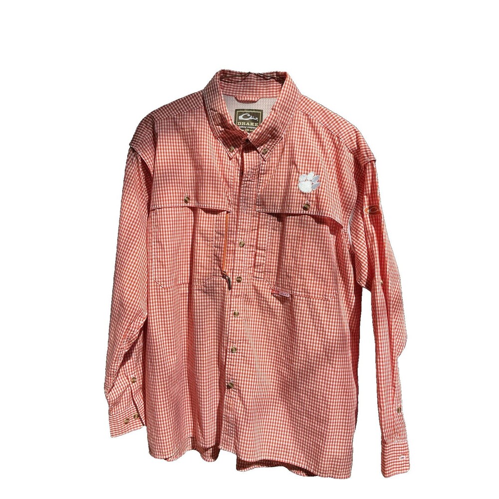 Drake Men Long Sleeve Fishing Shirt Lightweight Performance Vented Material XL